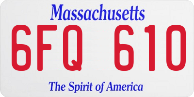 MA license plate 6FQ610