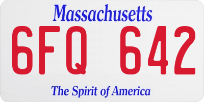 MA license plate 6FQ642