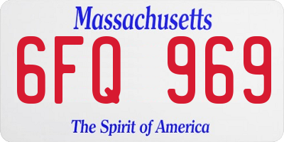 MA license plate 6FQ969