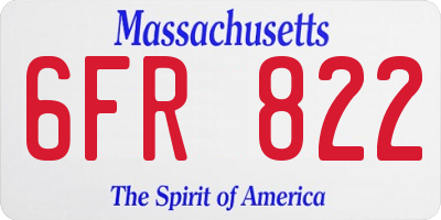MA license plate 6FR822
