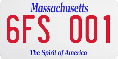MA license plate 6FS001