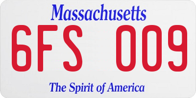 MA license plate 6FS009