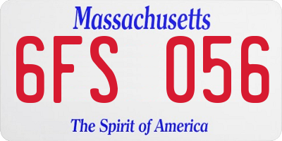 MA license plate 6FS056