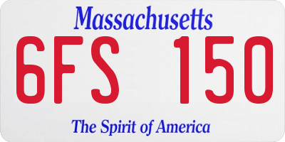 MA license plate 6FS150