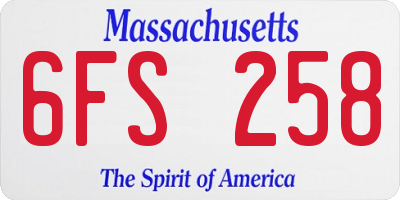 MA license plate 6FS258