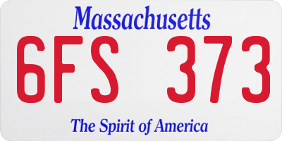 MA license plate 6FS373