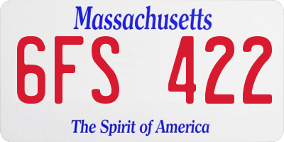 MA license plate 6FS422