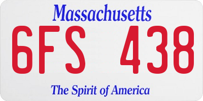 MA license plate 6FS438