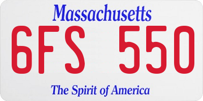 MA license plate 6FS550