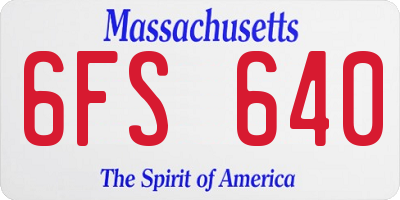 MA license plate 6FS640