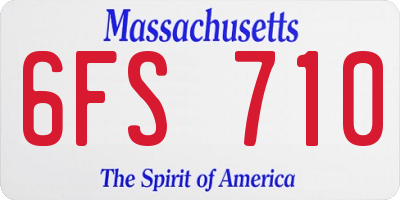 MA license plate 6FS710
