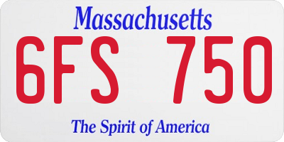 MA license plate 6FS750