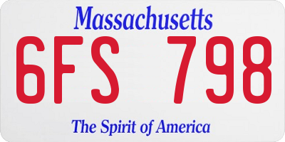MA license plate 6FS798