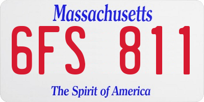 MA license plate 6FS811
