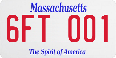 MA license plate 6FT001