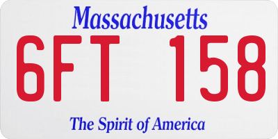 MA license plate 6FT158