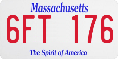 MA license plate 6FT176