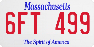MA license plate 6FT499