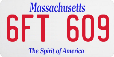MA license plate 6FT609