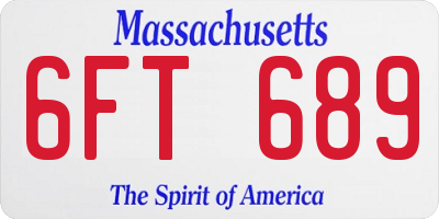 MA license plate 6FT689
