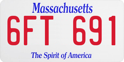 MA license plate 6FT691