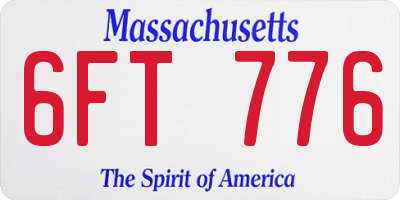 MA license plate 6FT776