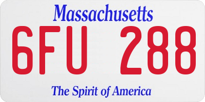 MA license plate 6FU288