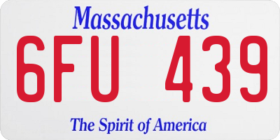 MA license plate 6FU439