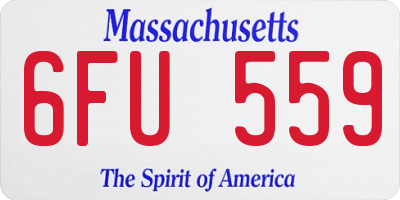MA license plate 6FU559