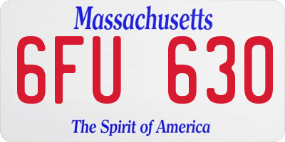 MA license plate 6FU630