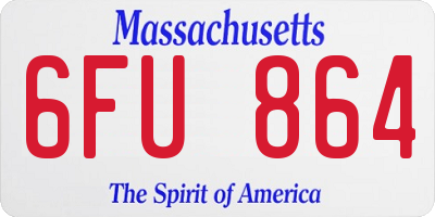 MA license plate 6FU864