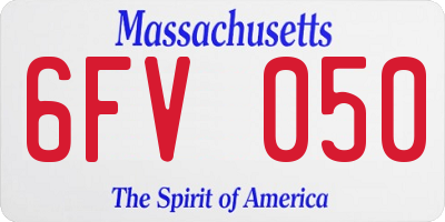MA license plate 6FV050