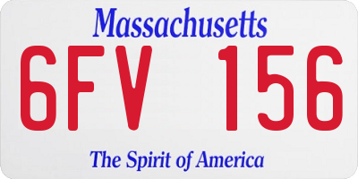 MA license plate 6FV156