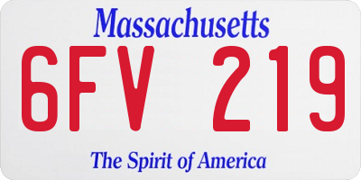 MA license plate 6FV219