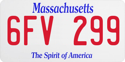 MA license plate 6FV299