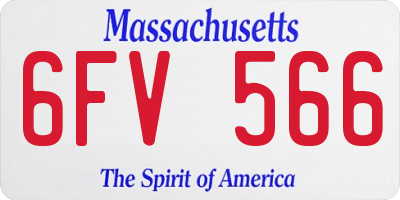 MA license plate 6FV566