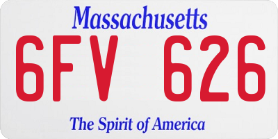 MA license plate 6FV626