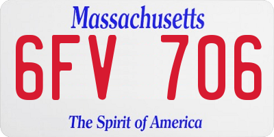 MA license plate 6FV706