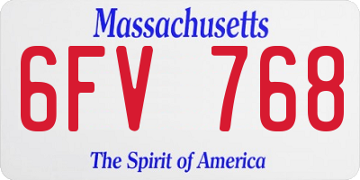 MA license plate 6FV768