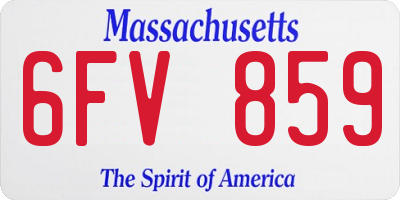 MA license plate 6FV859