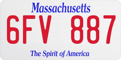 MA license plate 6FV887