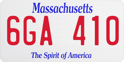 MA license plate 6GA410