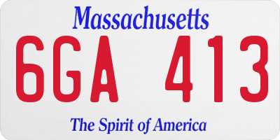 MA license plate 6GA413