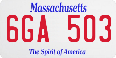 MA license plate 6GA503