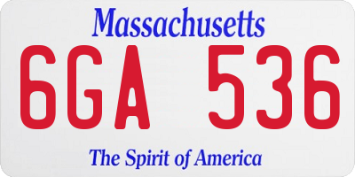 MA license plate 6GA536