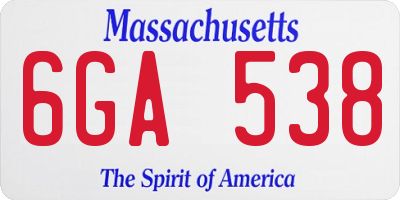MA license plate 6GA538
