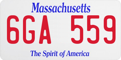 MA license plate 6GA559