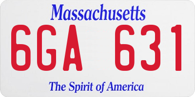 MA license plate 6GA631