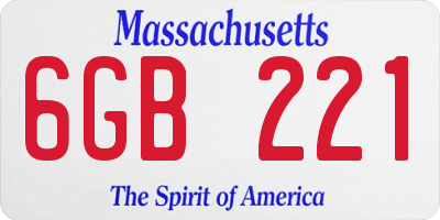MA license plate 6GB221