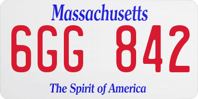 MA license plate 6GG842